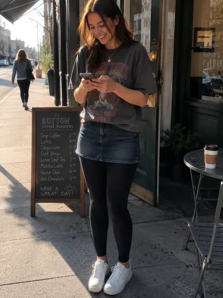 Denim mini skirt