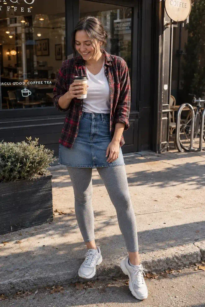 Denim mini skirts