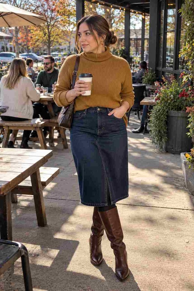  Denim skirt with