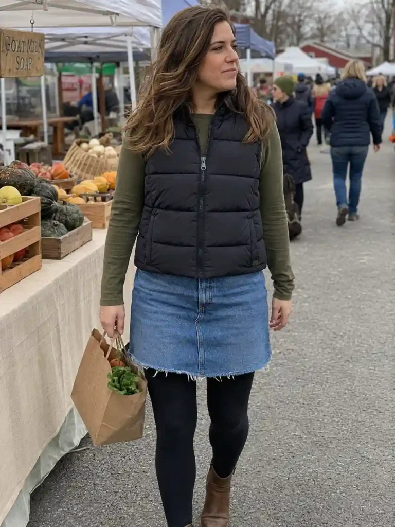 Denim skirt with