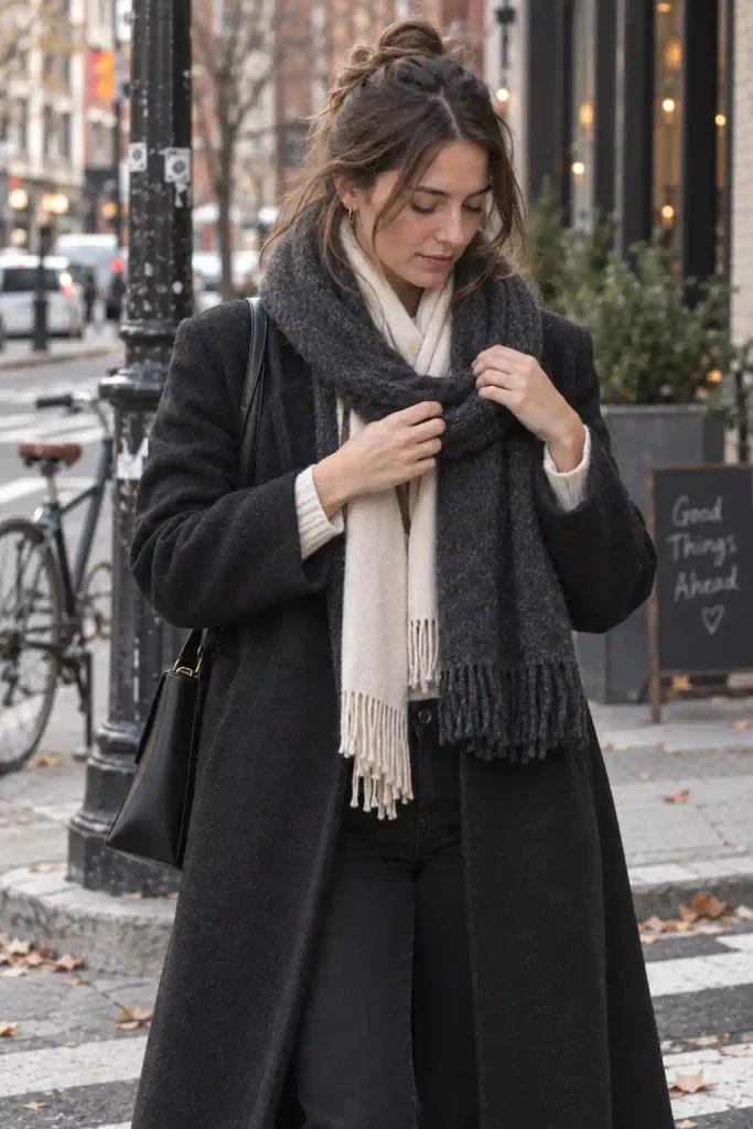 . Double up on scarves for statement