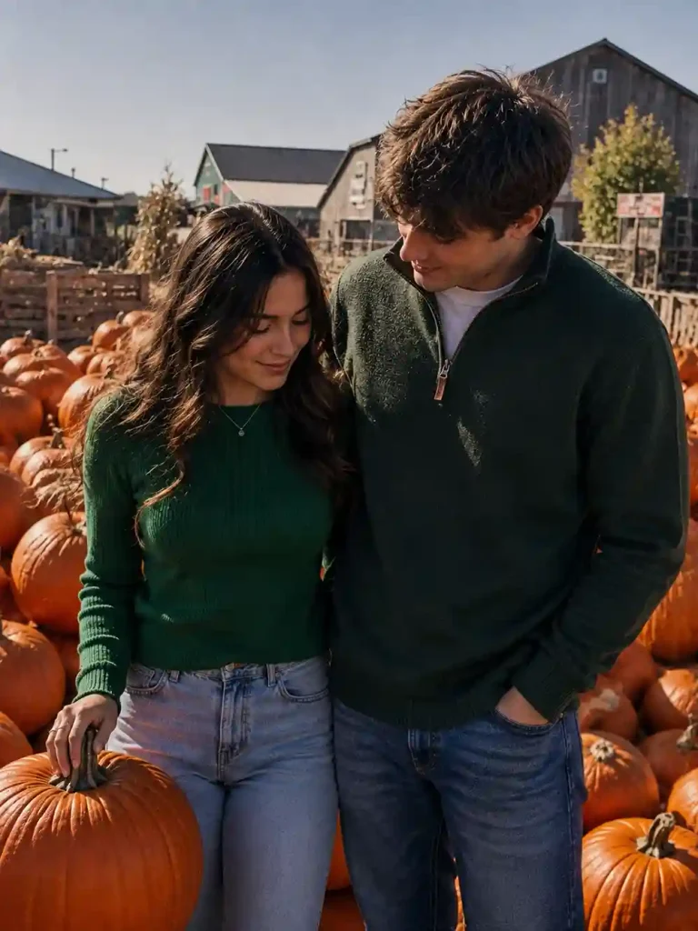 Emerald green sweater against