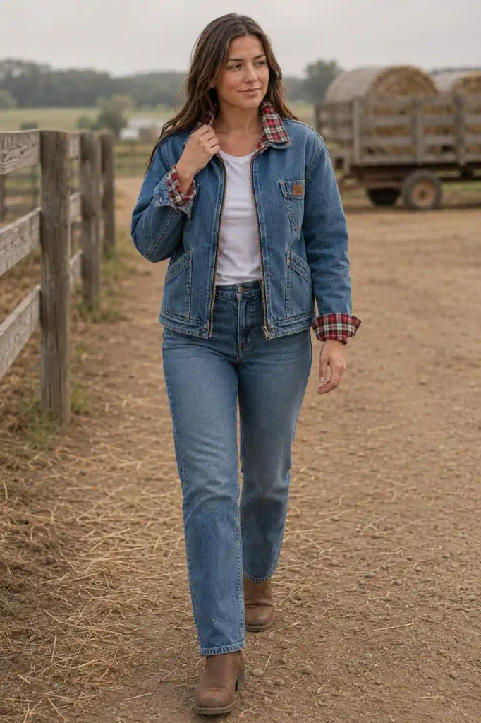 Flannel-lined jean jacket