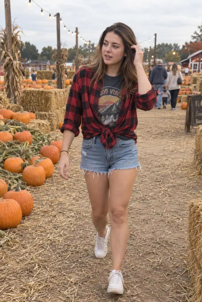 Flannel over a graphic