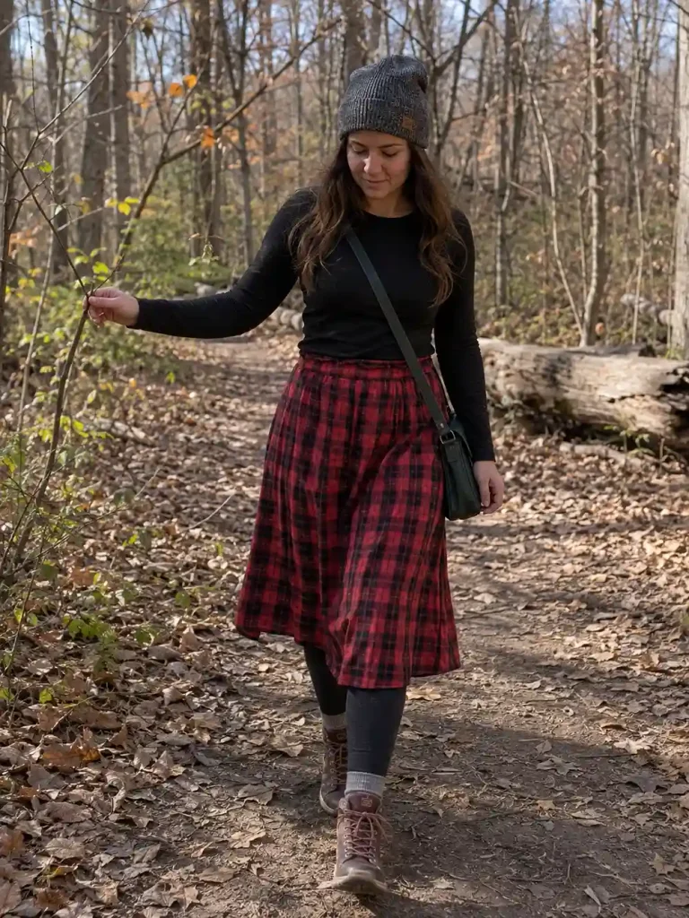 Flannel-patterned skir
