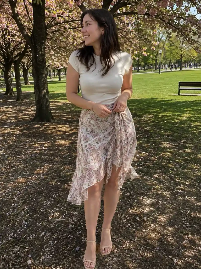Floral wrap skirt