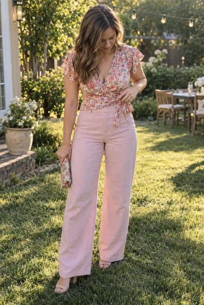 Floral wrap top Small