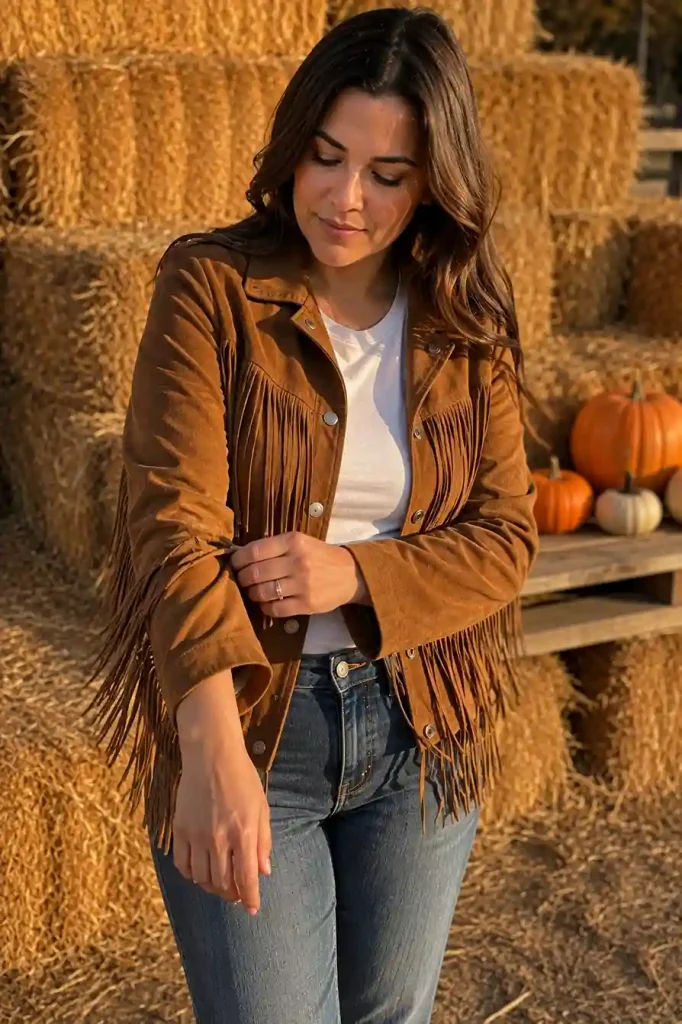Fringe suede jacket