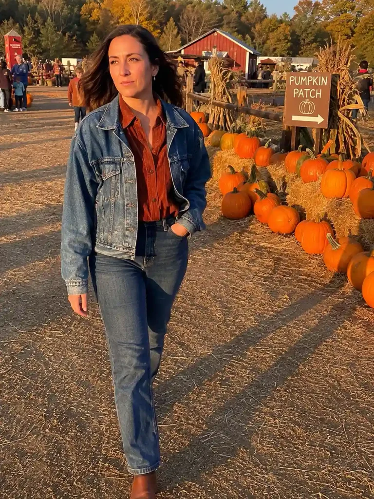 Full denim look,
