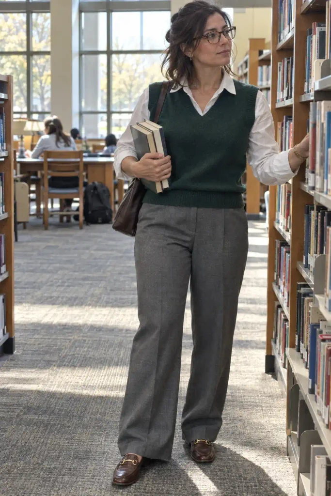 Green sweater vest
