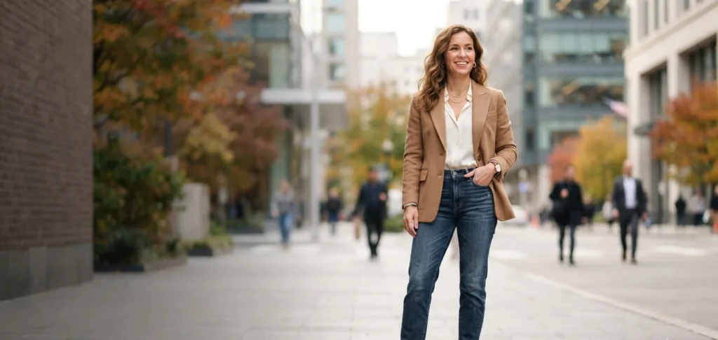 Jeans and blazer outfit fall