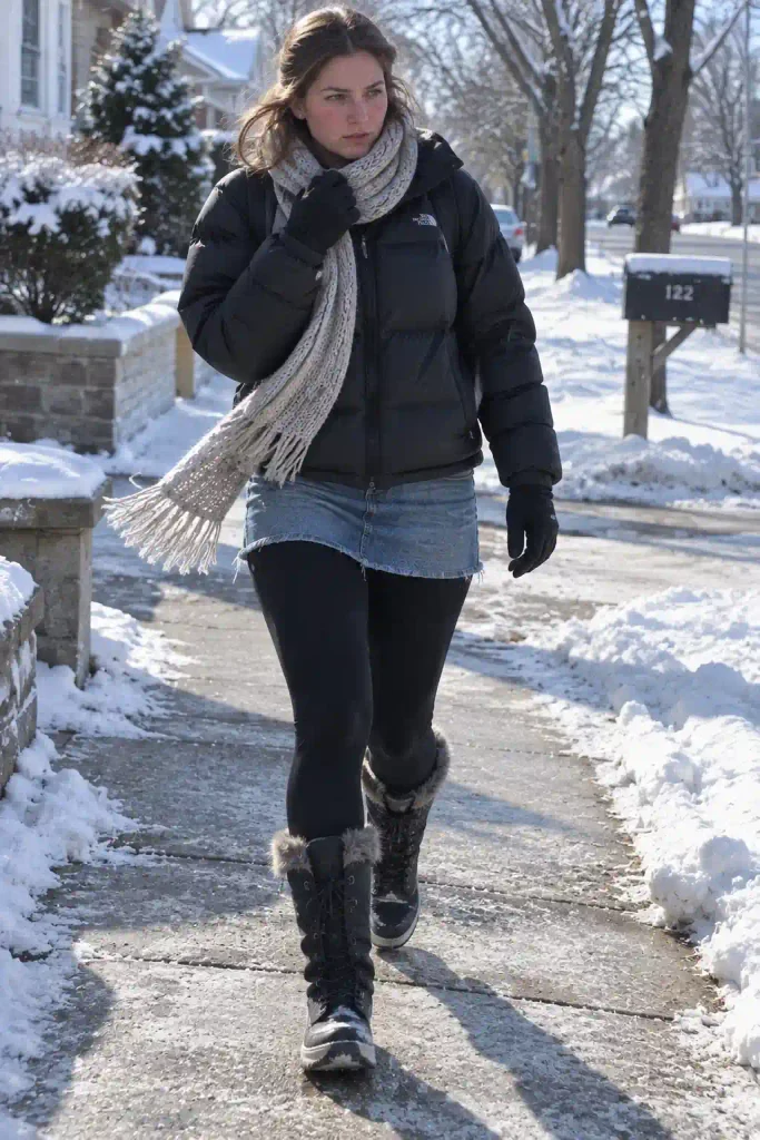 Layer tights under