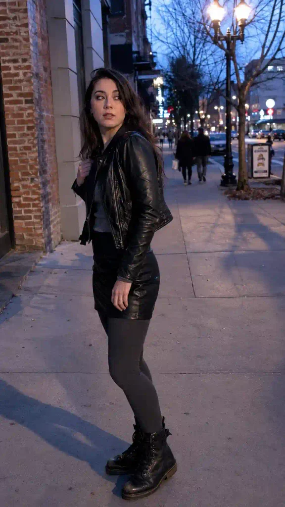 Leather or faux leather minis