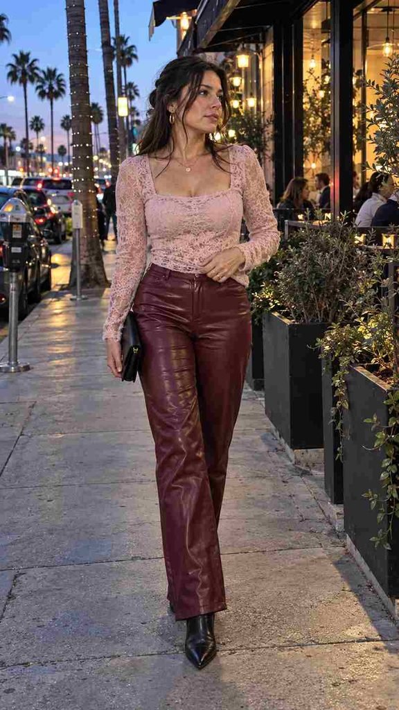 Light pink lace top with