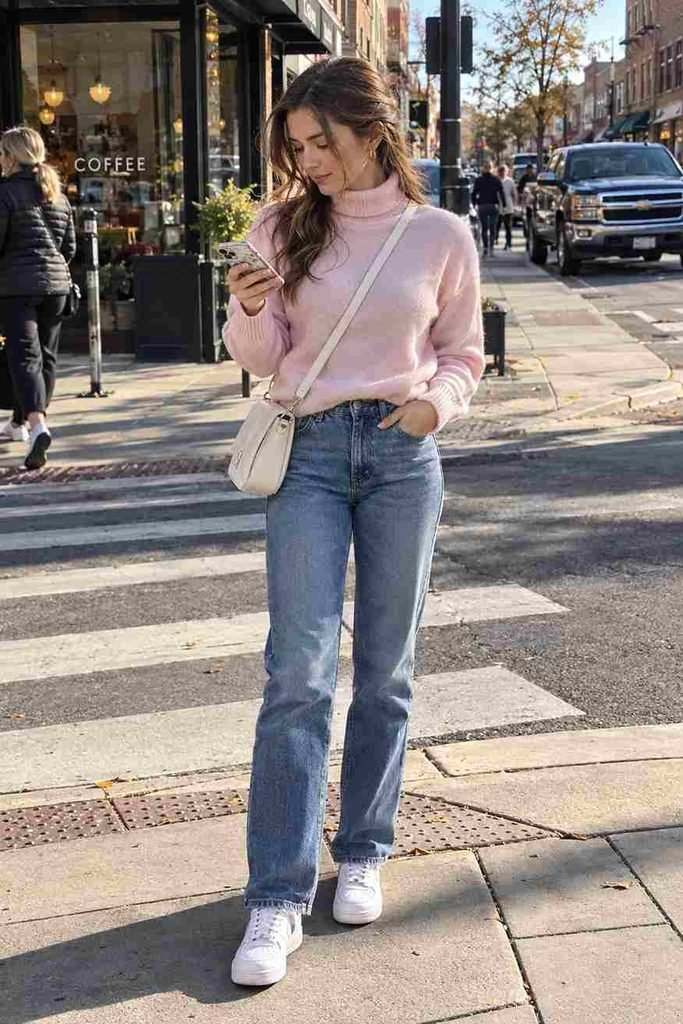 Light pink turtleneck with