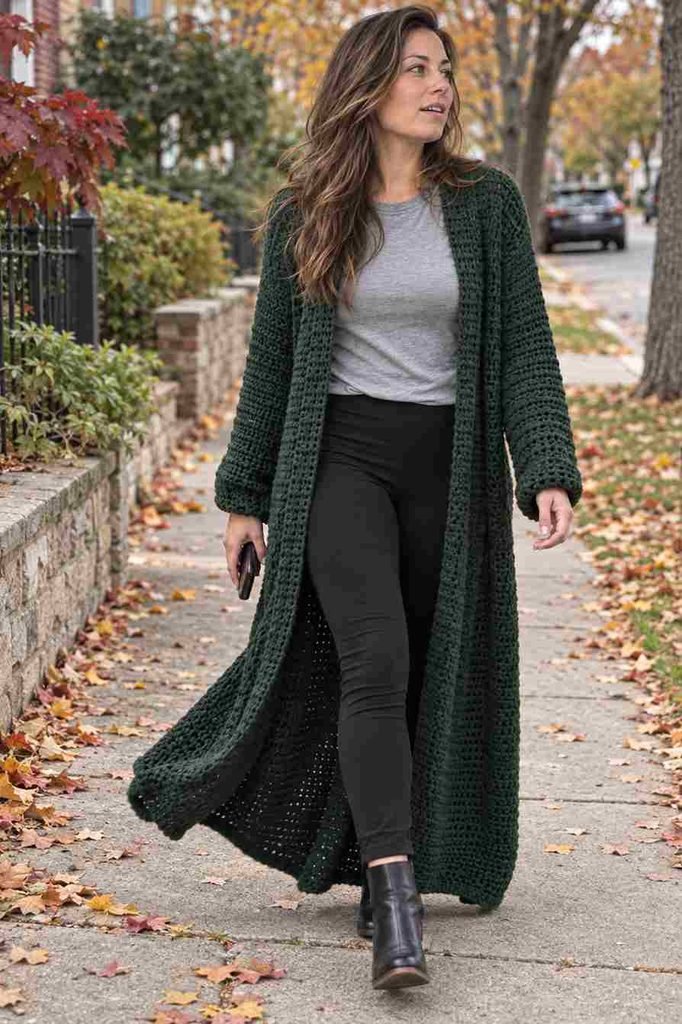 Long duster cardigan