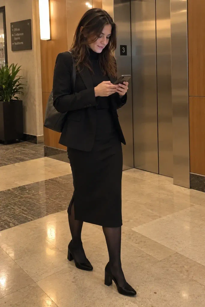 Midi skirt suit