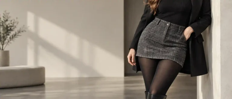 Mini skirt with black tights outfits