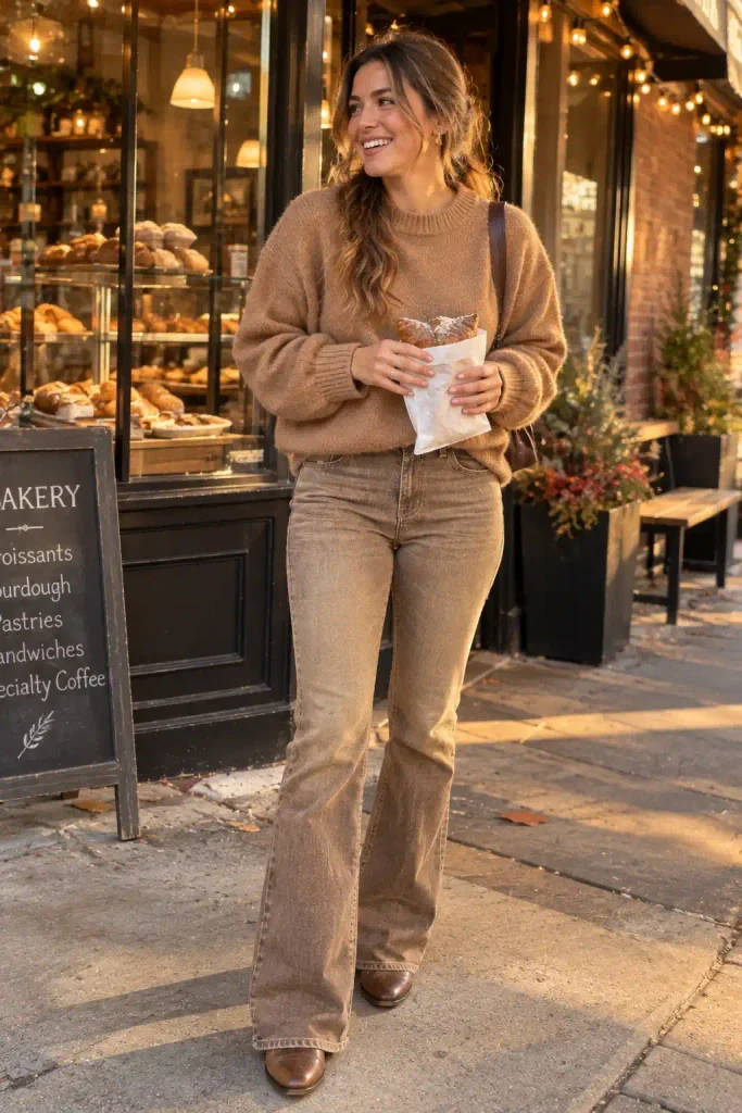 Monochrome tan or camel look