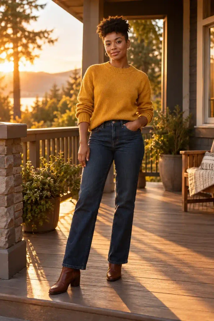 Mustard yellow sweater with