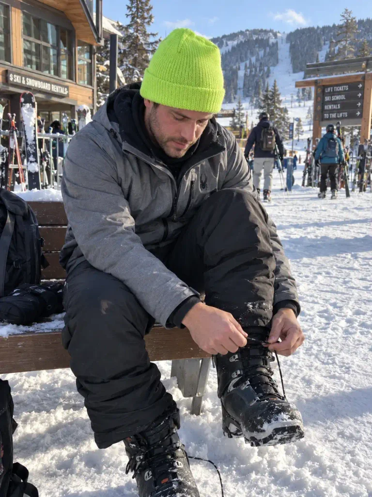 Neon beanie as the only