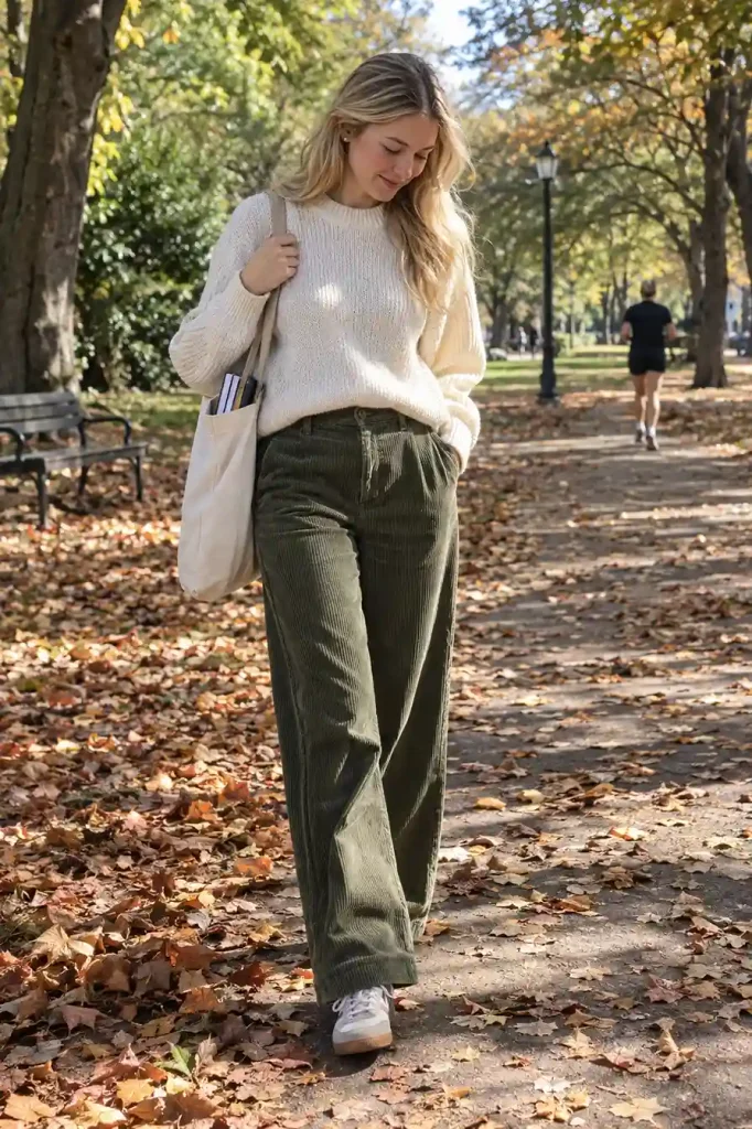 Olive corduroy pants