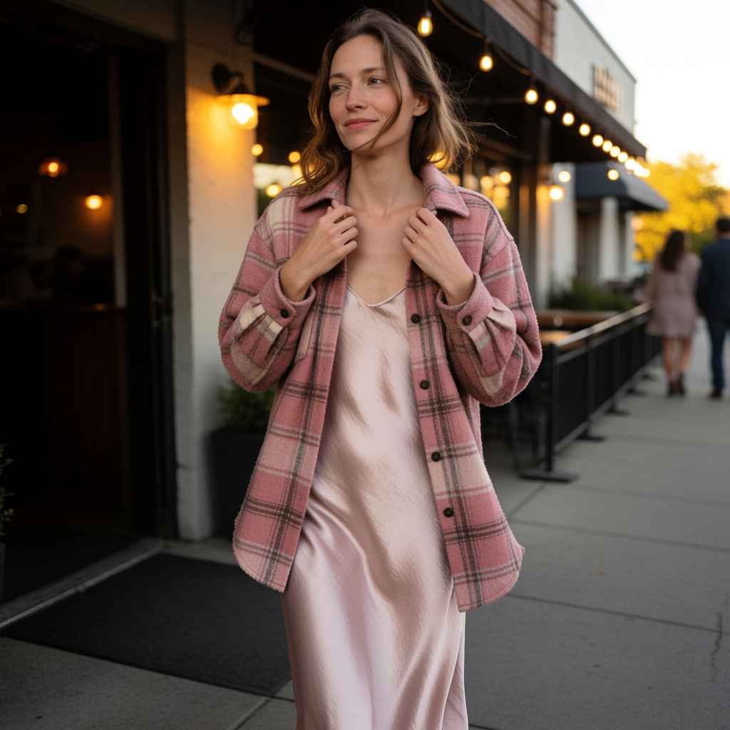 Over a slip dress