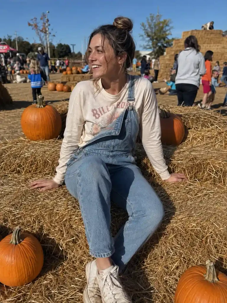 Overalls and a graphic tee