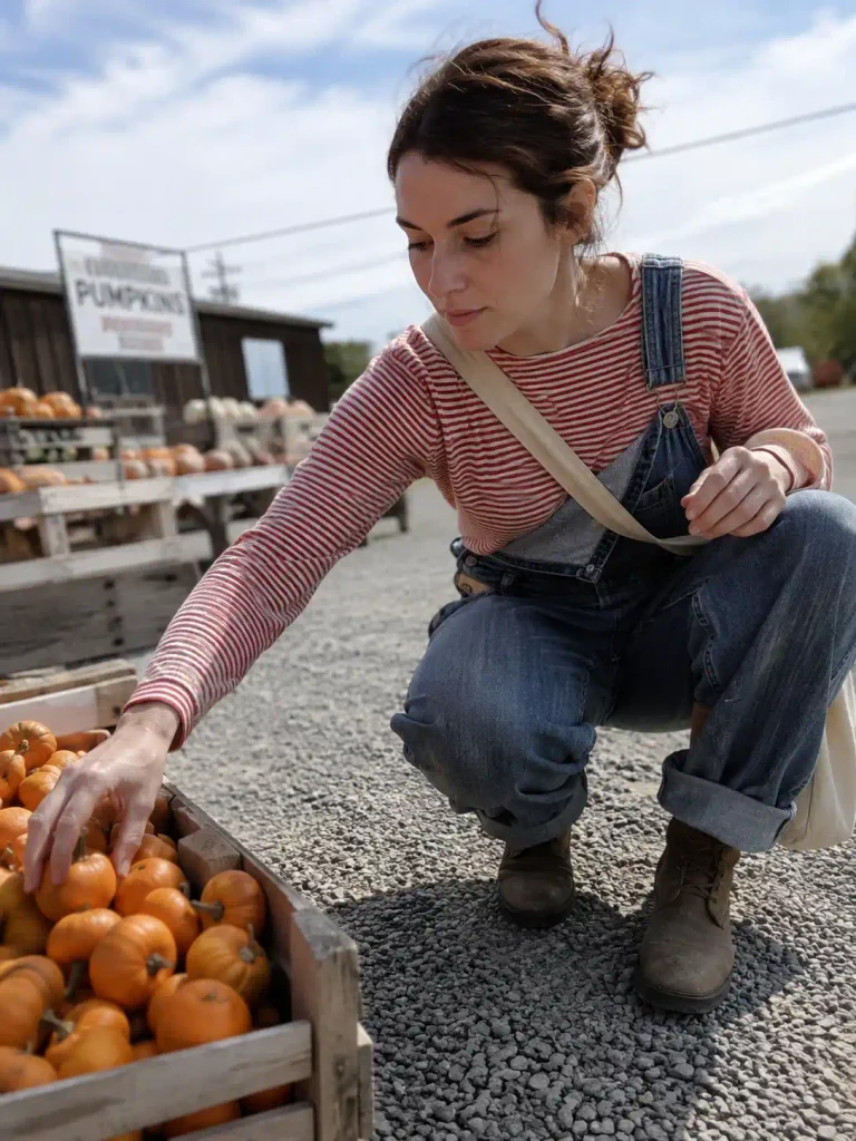 Overalls with a striped