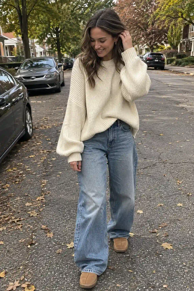 Oversized cream knit with
