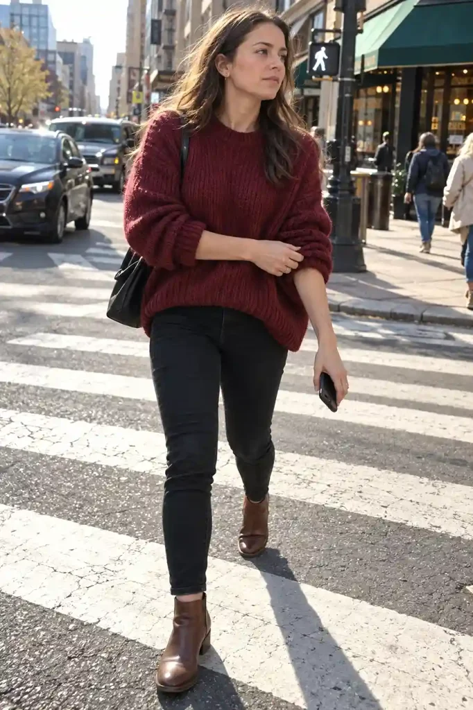 Oversized red sweater,