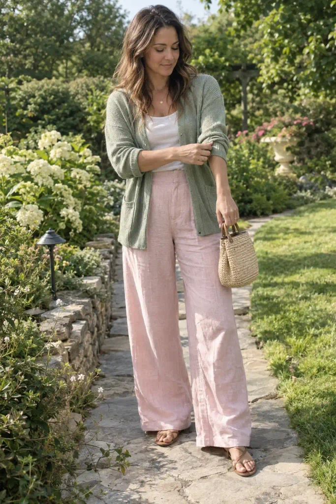 Pastel green cardigan