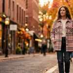 Pink Plaid Shacket Outfit Women