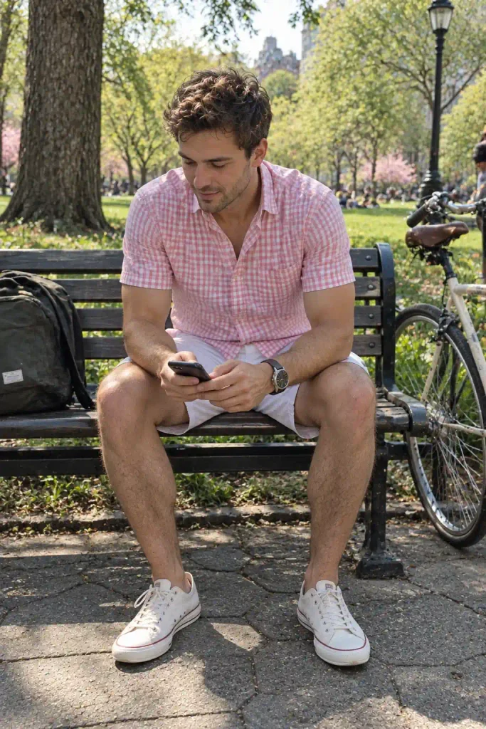 Pink and white gingham