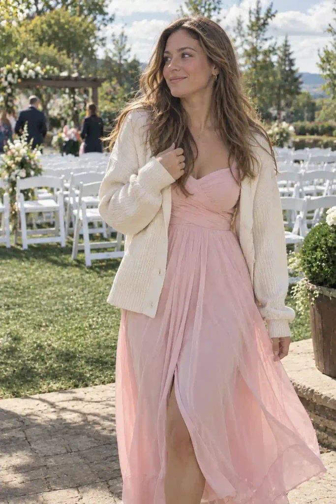 Pink chiffon dress