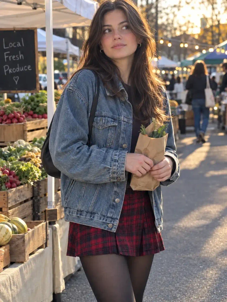 Plaid mini skirt 