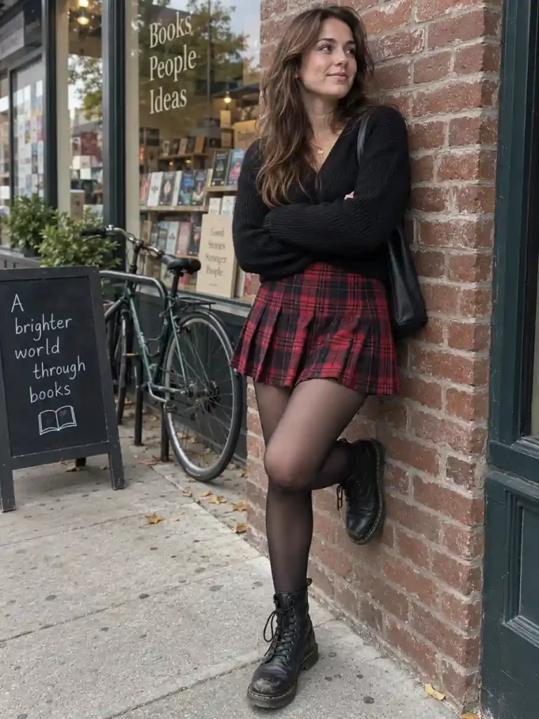 Plaid skirt with