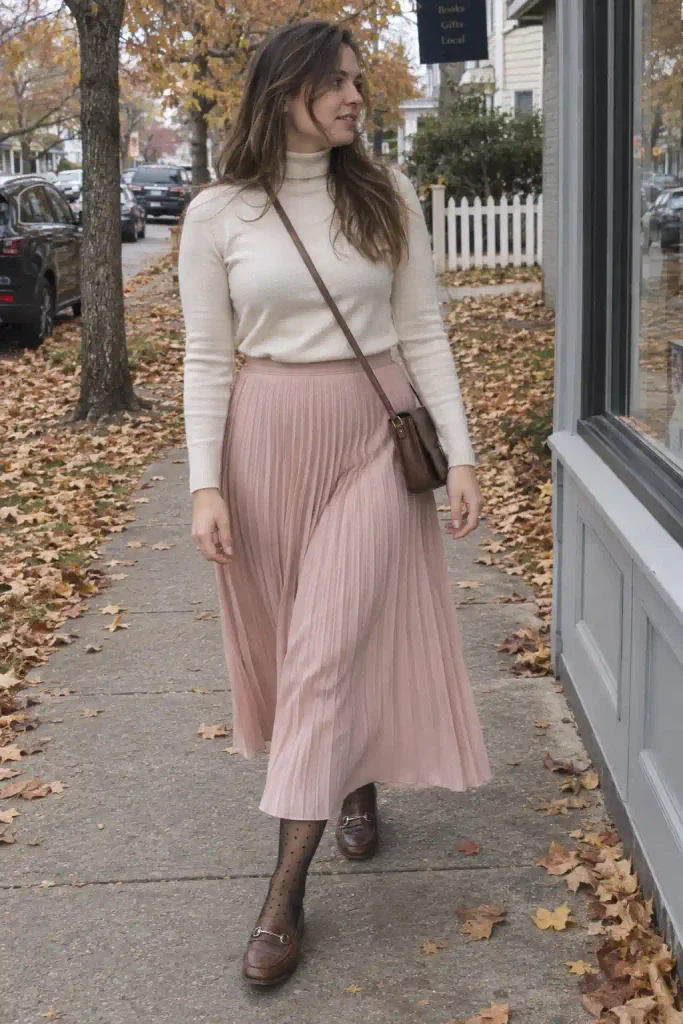 Pleated long skirt
