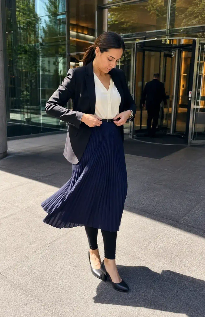 Pleated midi skirt