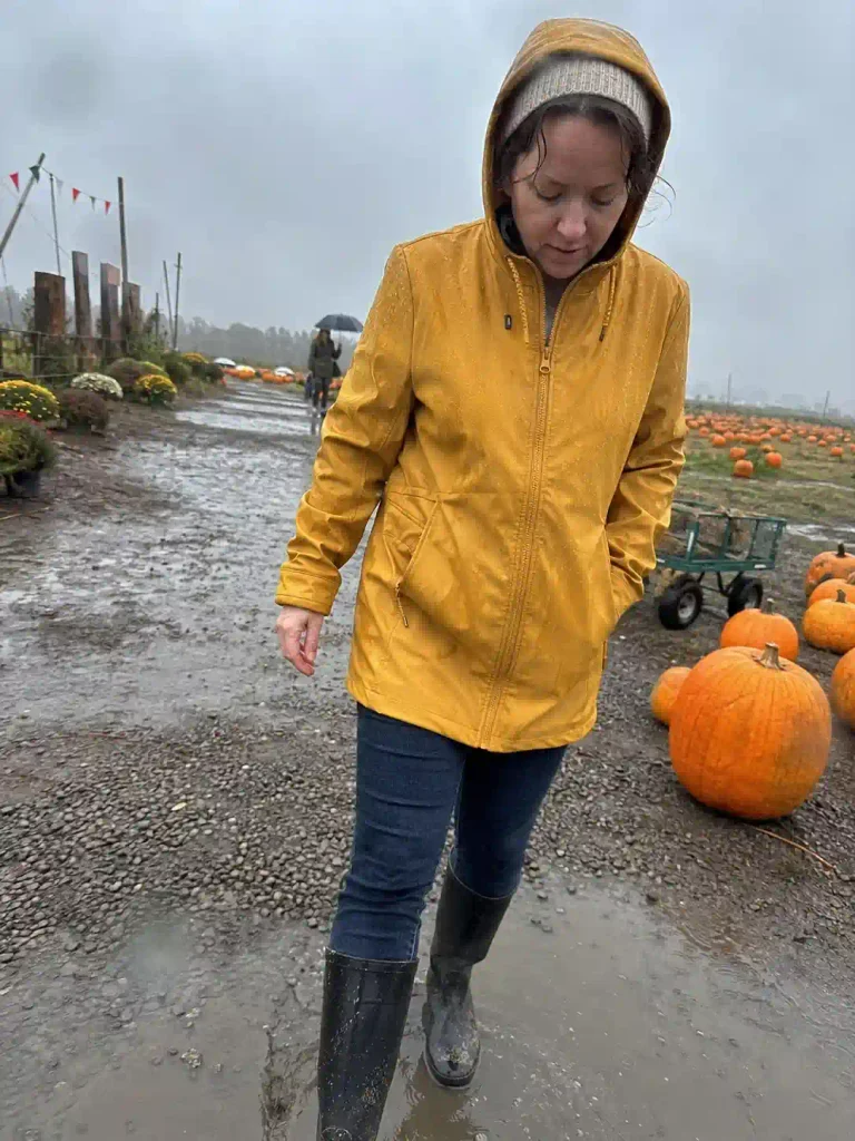Rainy day pumpkin patch outfit