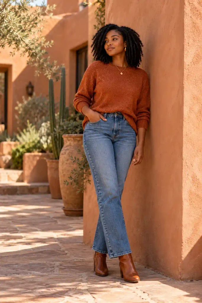 Rust orange sweater