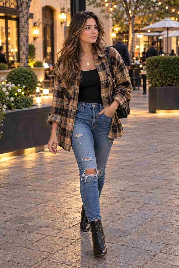 Shacket with distressed