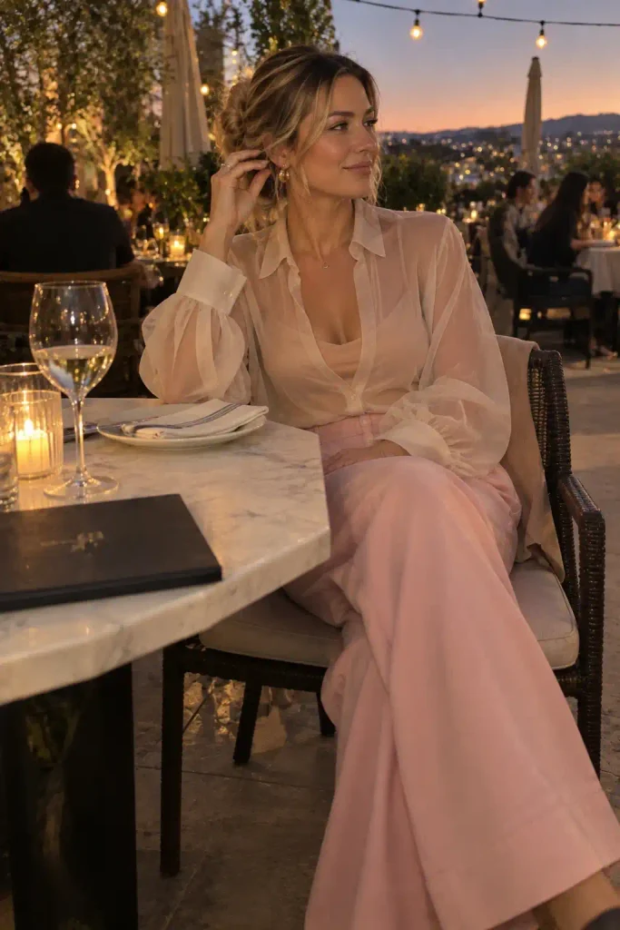 Sheer blouse layered