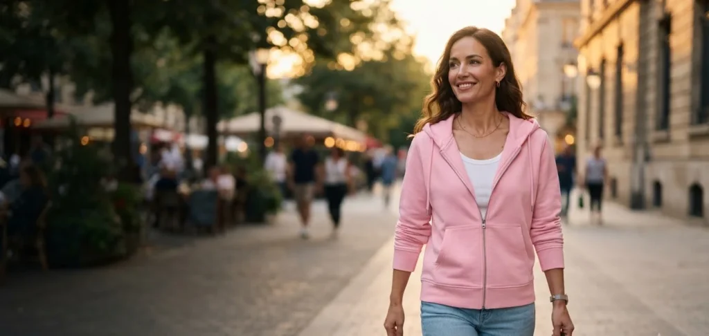 Simple Light Pink Zip Up