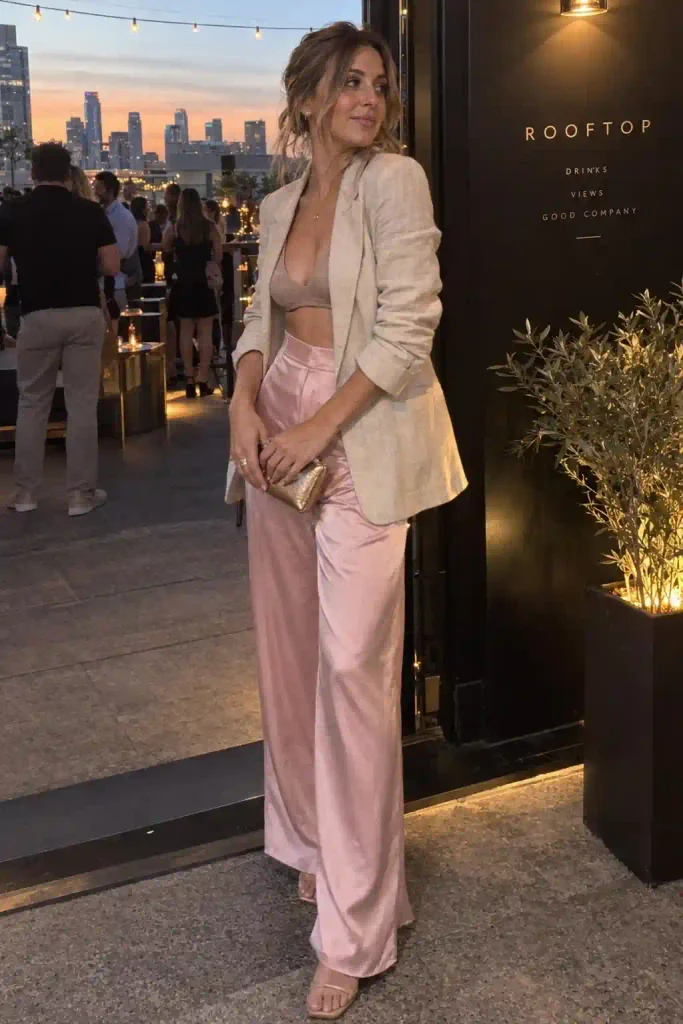 Simple bralette under a blazer