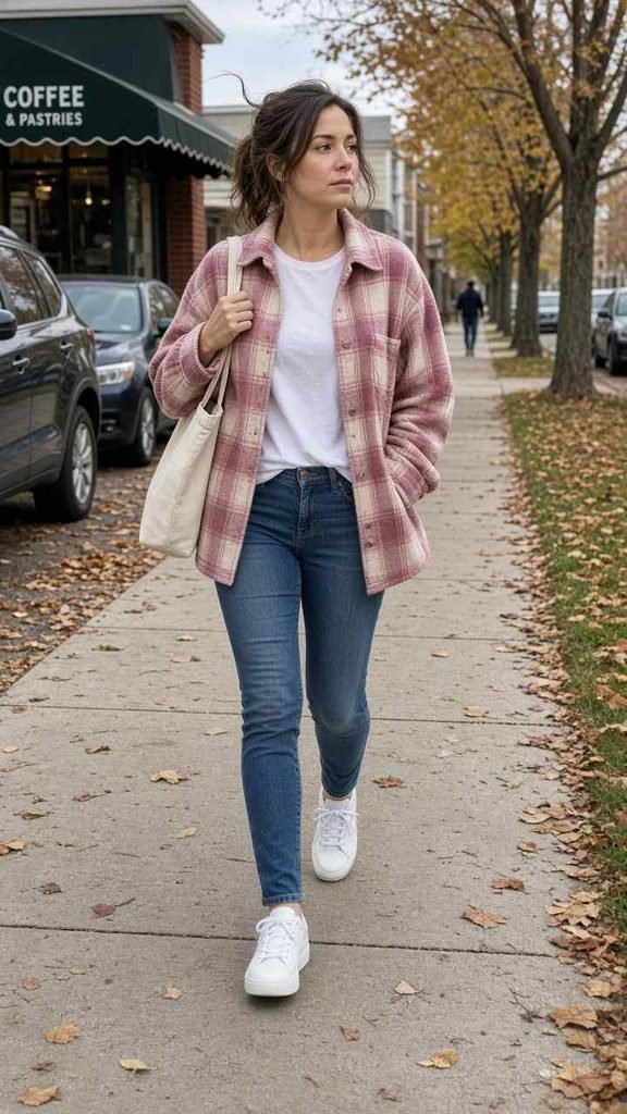 Skinny jeans and white sneakers