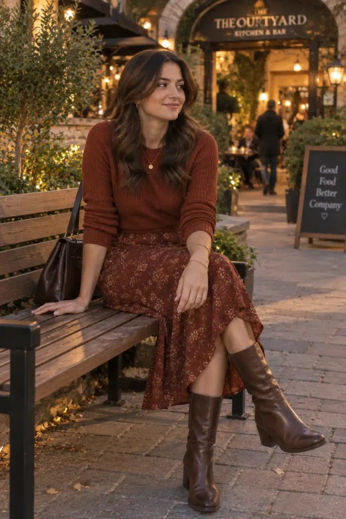 Skirt and sweater