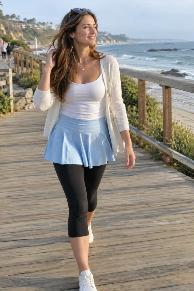 Skirt over capri-le