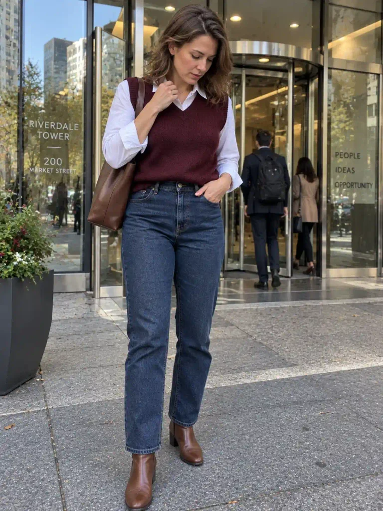 Sweater vest layered