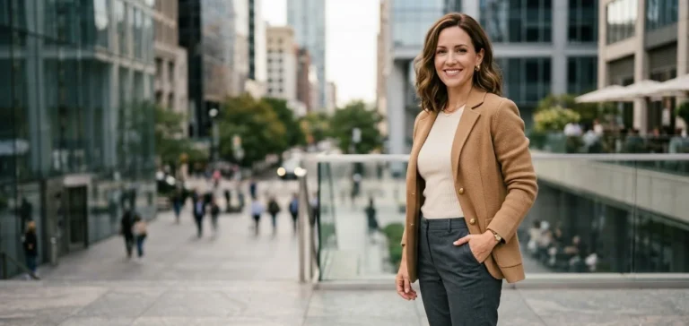 Tan sweater blazer outfits women